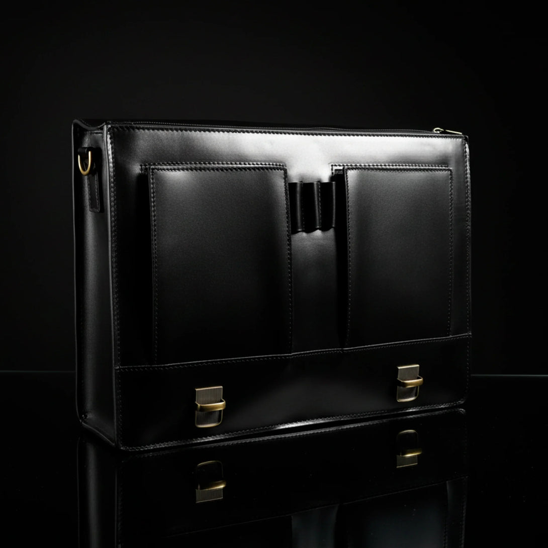 Personalized black leather wallet and belt gift set for men with sleek design